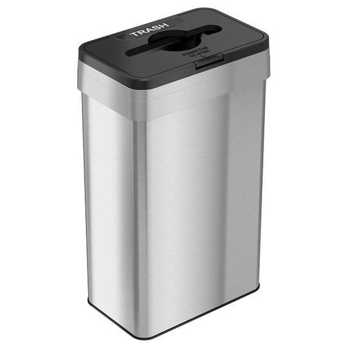 HLS Commercial 21 Gallon Stainless Steel Rectangular Open Top Trash Can With Odor Filters 101945