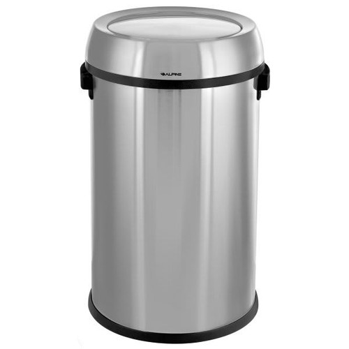 Alpine Industries Stainless Steel Trash Can With Swing Lid, 17-Gallon 211470