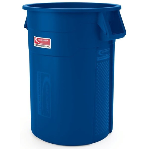 Suncast Commercial 55 Gallon Utility Trash Can Blue 216032
