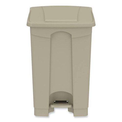 Safco Step-On Receptacle, Plastic, 12 Gallon, Tan 300754