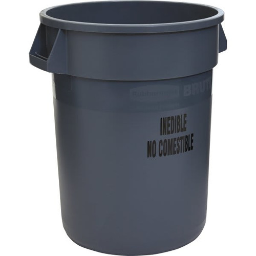 Rubbermaid Commercial Brute 32 Gal Gray Round Food Processing Trash Can (6-Pack)