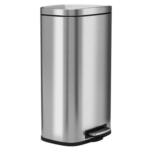 HLS Commercial 8 Gallon Stainless Steel Step Fire Resistant Trash Can With Odor Filter