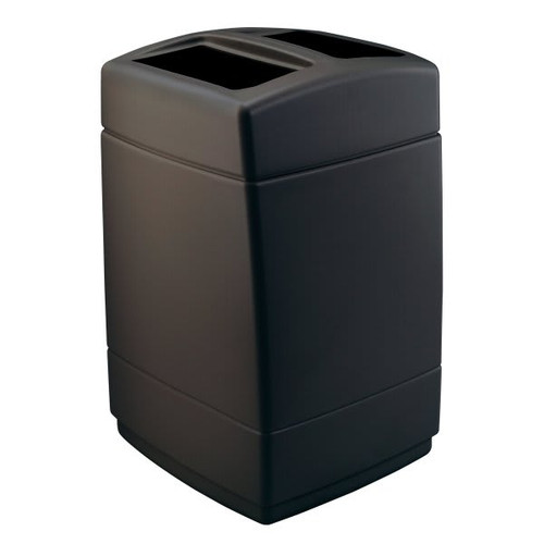 Commercial Zone Polytec Trash 55-Gal Square Open-Top Lid Black