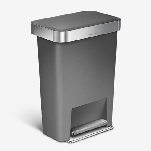 Simplehuman Rectangular Step Trash Can 45l/12gal Grey Plastic