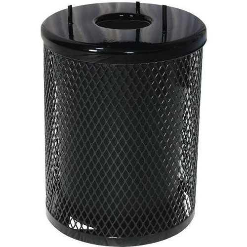 Everest 55 Gal. Trash Receptacle W/ Rain Bonnet (Black)