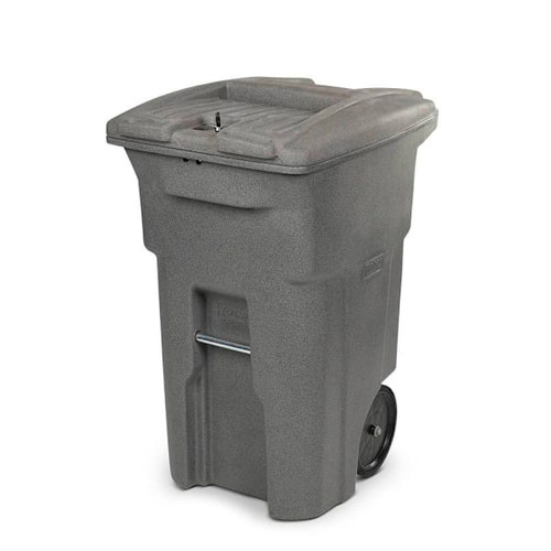 Toter 64 Gal. Document Trash Can W/ Wheels And Lid Lock (Graystone)