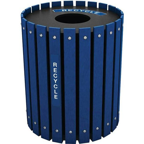 Nex-Terra 32 Gal. Round Recycle Bin (Navy Blue)