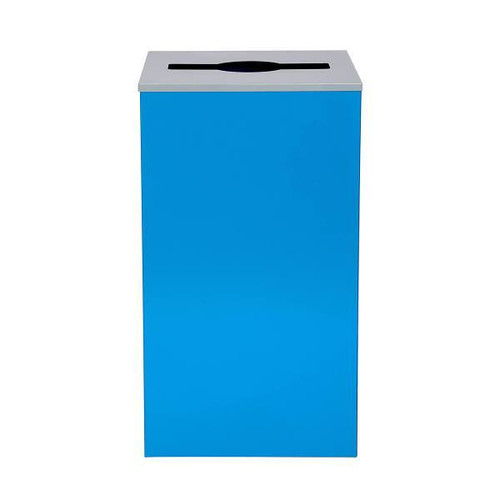 Alpine Industries 29g Square Trash Can Blue Bin Metal Receptacle