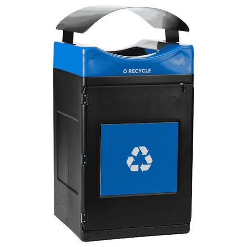 Commercial Zone Avante Recycle Container, 55-Gallon Unit W/Canopy Lid, Liner Included