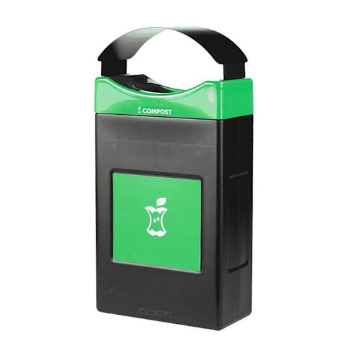 Commercial Zone Avante Compost Container, 30-Gallon Shallow Unit W/Canopy Lid, Liner Included