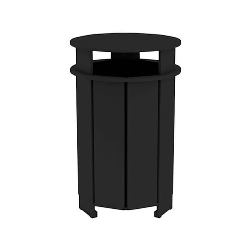 Ledge Lounger Mainstay Industrial Round Trash Bin And Liner-Black
