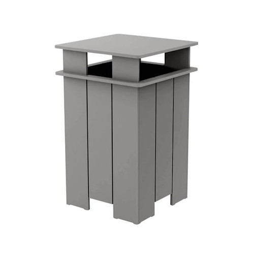 Ledge Lounger Mainstay Industrial Square Trash Bin And Liner-Gray