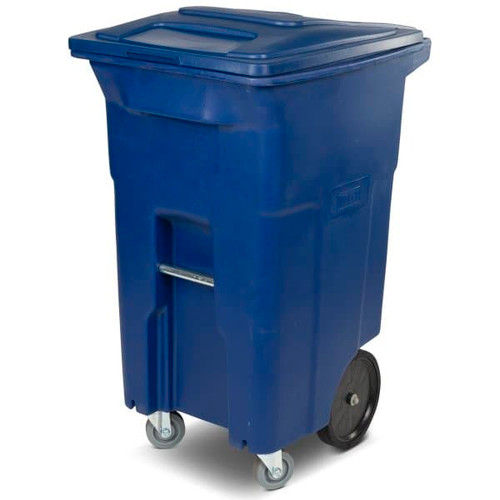 Toter 64 Gallon Molded Wheeled Trash Can W/ Casters And Lid