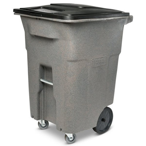 Toter 96 Gallon Heavy-Duty Trash Can W/ Casters (Graystone)