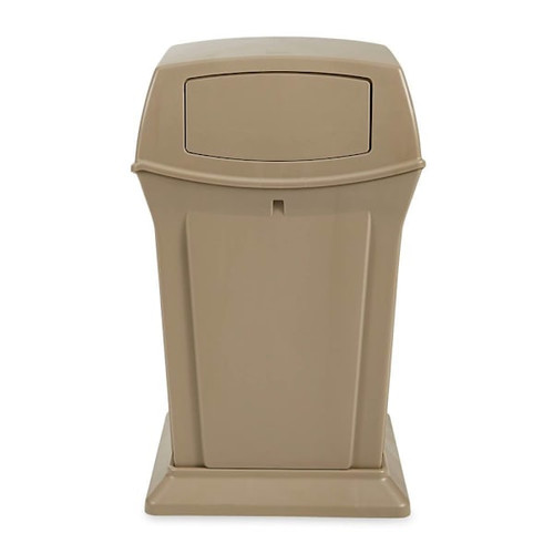 Rubbermaid Commercial Product Ranger 45 Gal Trash Can With 2 Doors Beige