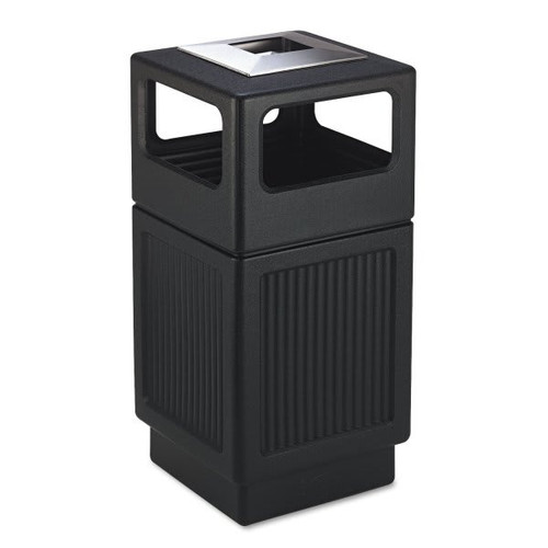 Safco Canmeleon 38 Gallon Polyethylene Ash/Trash Receptacle Square (Textured Black)