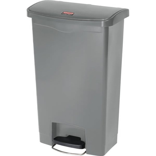 Rubbermaid Commercial Slim Jim 13 Gallon Front Step-On Trash Can (Gray)