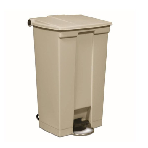Rubbermaid Commercial Legacy 23 Gal. Rectangular Trash Can, Step-On, Beige