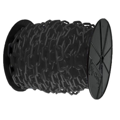 Mr. Chain 2 Inch X 125 Feet Black Plastic Barrier Chain On A Reel