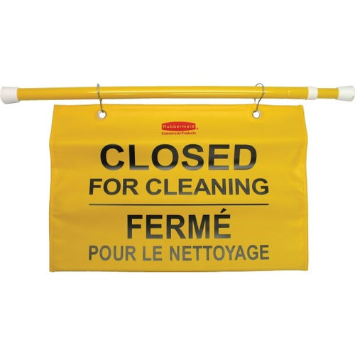 Rubbermaid Commercial Yellow Fabric Multi-Lingual 'Closed For Cleaning' Hanging Sign (6-Pack)