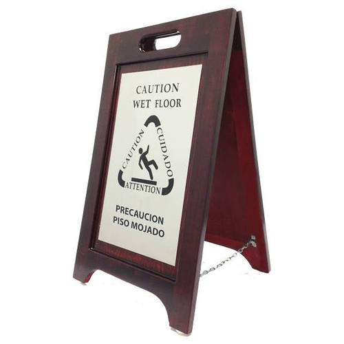 Hospitality 1 Source Wet Floor Sign Wooden Walnut