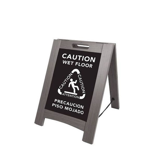 Hospitality 1 Source Wet Floor Sign Composite Material Grey Frame Bilingual