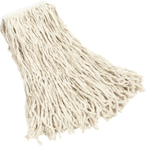 Rubbermaid Commercial Value PRO 20 Oz. Cotton Wet Mop Head, Cut-End, 1 In. Headband, White, 12-Pack