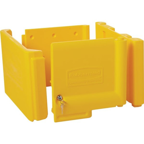 Rubbermaid Commercial Yellow Plastic Locking Cabinet Door Kit For Janitor Cleaning Cart
