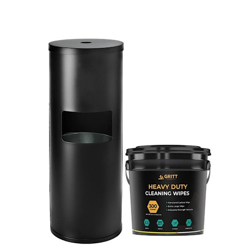 Gritt Commercial Black Dispenser 10x12" Multi-Surface Hand Cleaning Wipes 376138