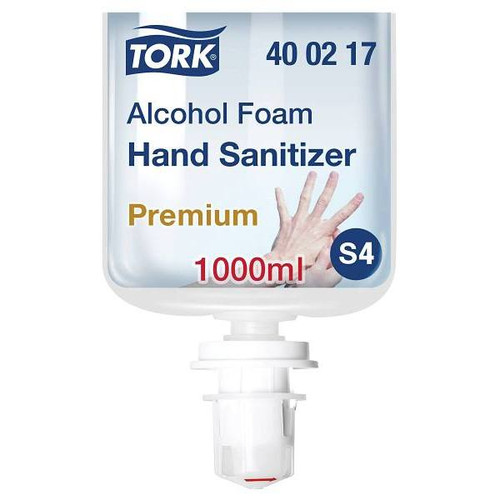 Tork Hand Sanitizing Alcohol Foam, Helps Kill Common Germs, S4 (6 Bottles X 1L)