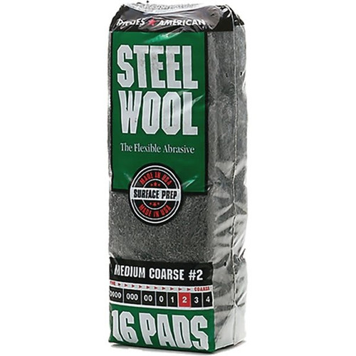Rhodes American 106605-06 Grade 2 Steel Wool 16 Pad Poly Sleeve, Case Of 96
