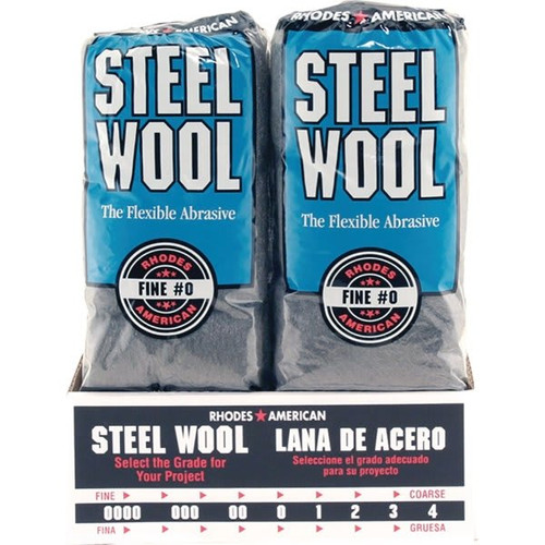 Rhodes American 106603-06 Grade 0 Steel Wool 16 Pad Poly Sleeve, Case Of 96