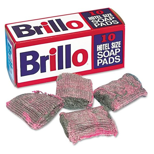 Brillo Steel Wool Soap Pad (120-Carton) (Charcoal/Pink)