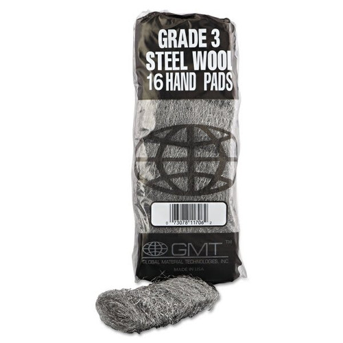 Gmt #3 Medium Industrial-Quality Steel Wool Hand Pad (192-Carton) (Gray)
