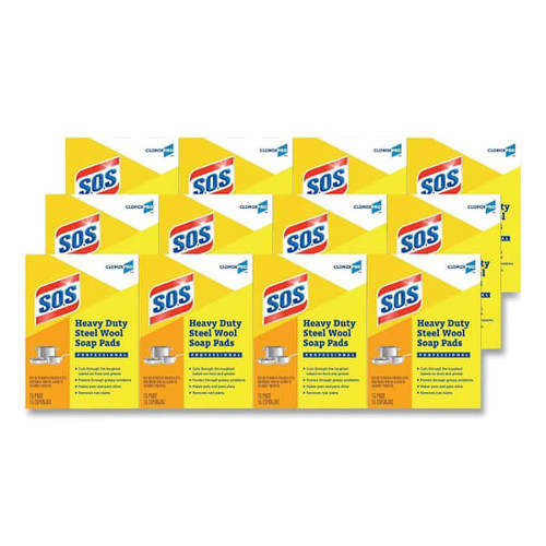 Steel Wool Soap Pads, 2.4 X 3, Steel, 15 Pads/Box, 12 Boxes/Carton