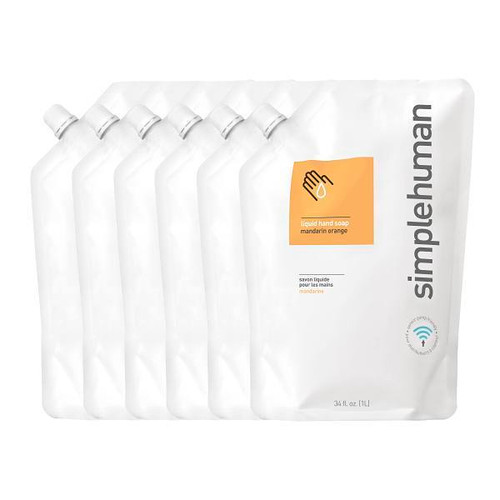 Simplehuman Moisturizing Liquid Hand Soap Refill Pouch Mandarin Orange Case Of 6