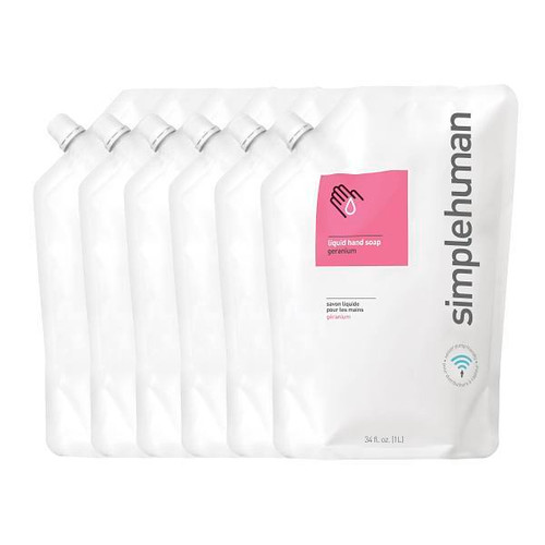 Simplehuman Moisturizing Liquid Hand Soap Refill Pouch Geranium 34 Oz Case Of 6