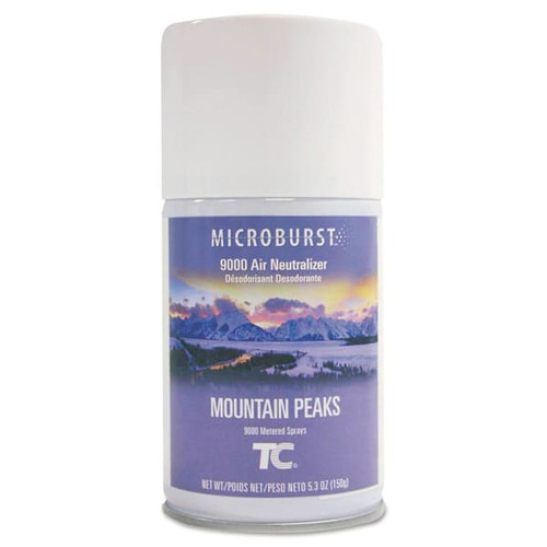 Tc Microburst 9000 Air Freshener Refill, Mountain Peaks, 5.3 Oz Aerosol Spray, 4/Carton