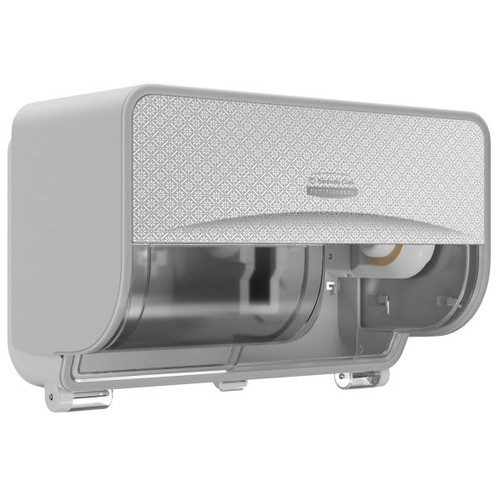 Kimberly-Clark ICON 53698 2 Roll Horizontal Toilet Paper Dispenser And Faceplate (Silver Mosaic)