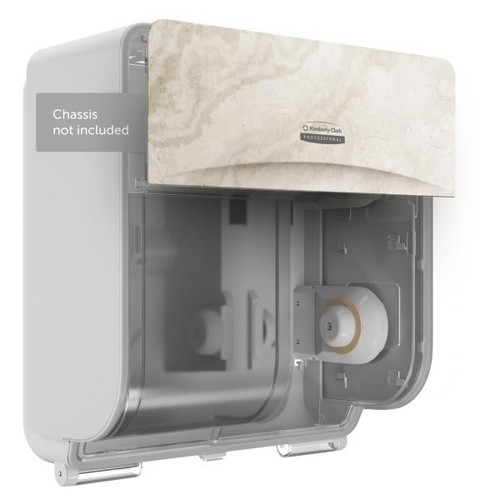 Kimberly-Clark Icon 58793 Faceplate, For 4 Roll Coreless Standard Roll Toilet Paper Dispensers (Warm Marble)