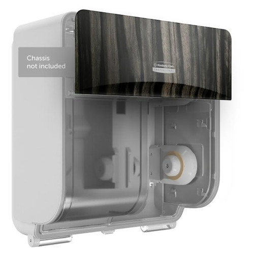 Kimberly-Clark Icon 58833 Faceplate, For 4 Roll Coreless Standard Roll Toilet Paper Dispensers (Ebony Woodgrain)