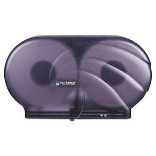 San Jamar Oceans 2-Roll Toilet Paper Dispenser (Pearl Black)