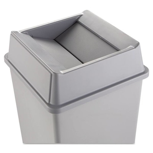 Rubbermaid Commercial Untouchable Square Gray Trash Can Swing Lid  (2-Pack)