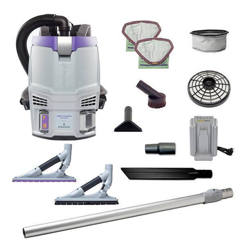 ProTeam Gofit 3 Cordless Com Backpack Vacuum W/Problade Hard Surface/Carpet Kit 345393