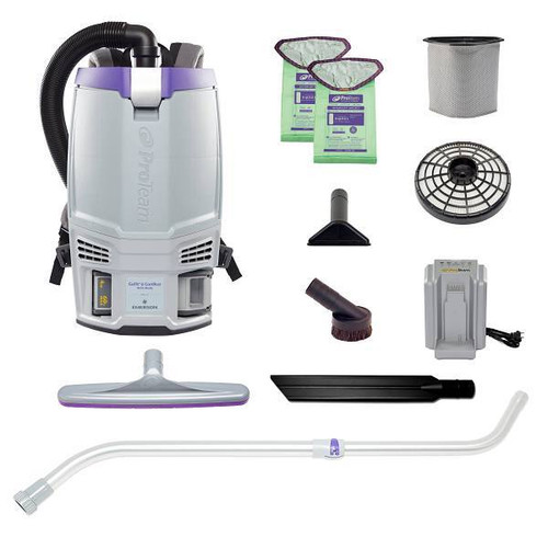 ProTeam Gofit 6 Cordless Com Backpack Vacuum W/Xover Telescoping Wand Kit 345395