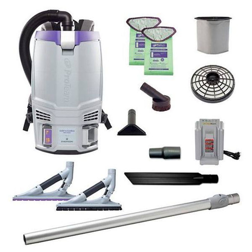 ProTeam Gofit 6 Cordless Backpack Vacuum W/Problade Hard Surface/Carpet Tool Kit 348031