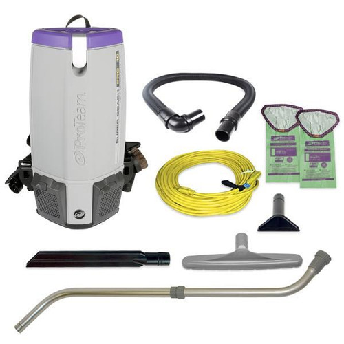Proteam Super Coach Pro 10 120 Volt 10 Quart Backpack Vacuum W/ Xover Performance Telescoping Wand Tool Kit