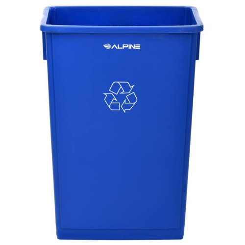 Alpine Industries Slim 23 Gallon Blue Recycling Waste Receptacle Trash Can Bin ALP477-R-BLU