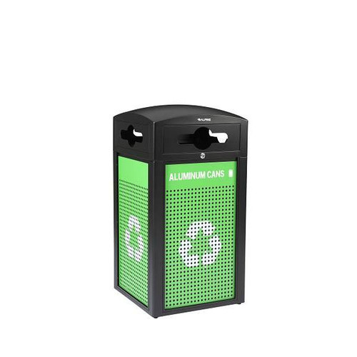Alpine Industries 80 Gal Outdoor Galvanized Steel Can/Recycle Bin Combo Station 359474