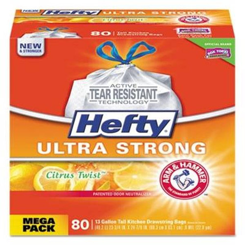 Hefty 13 Gal 0.9 Mil Low-Density Trash Bag (White) (80-Box) 505666